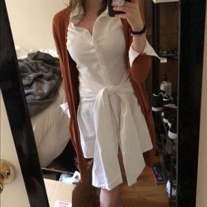 Button up white dress shirt-dress